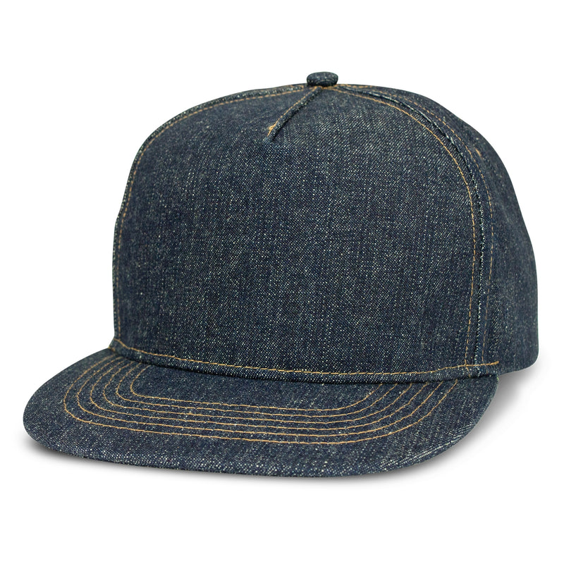 Denim Flat Peak Cap