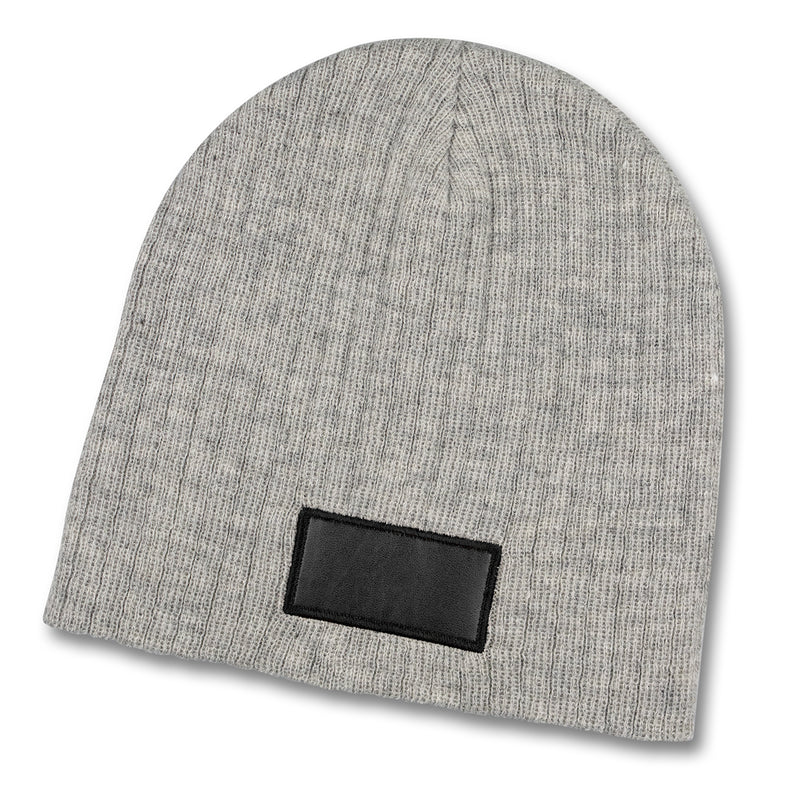 Nebraska Heather Cable Knit Beanie With Patch