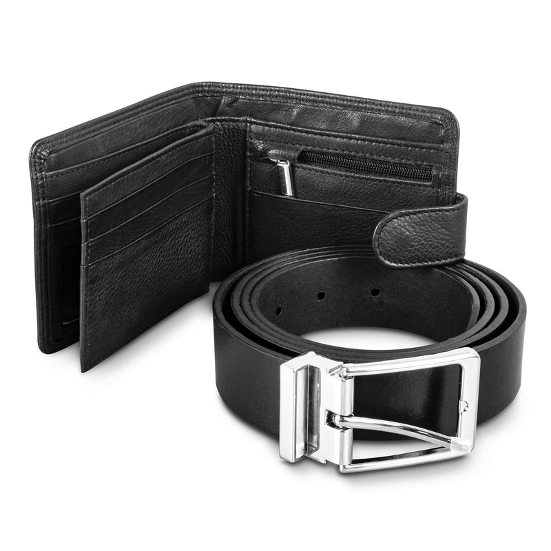 Pierre Cardin Leather Wallet and Belt Gift Set