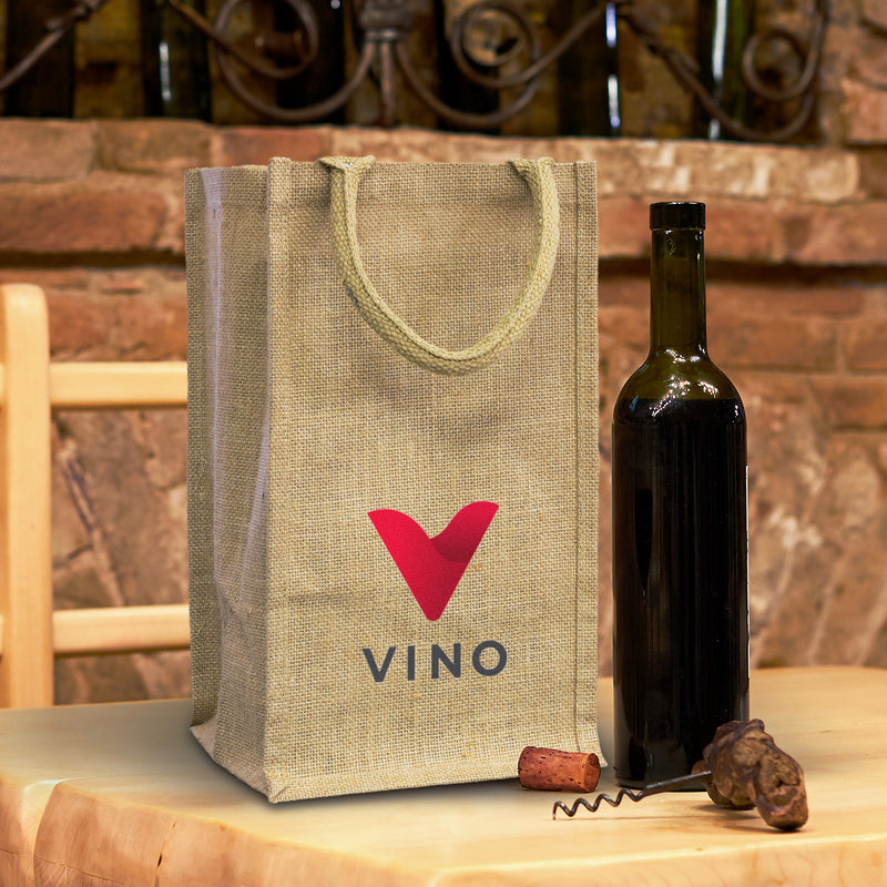 Jute Four Bottle Wine Carrier