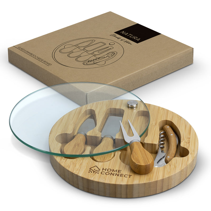 NATURA Glass and Bamboo Cheese Board