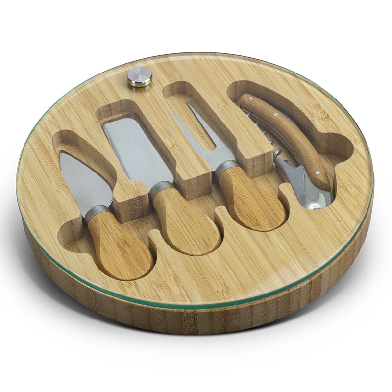 NATURA Glass and Bamboo Cheese Board