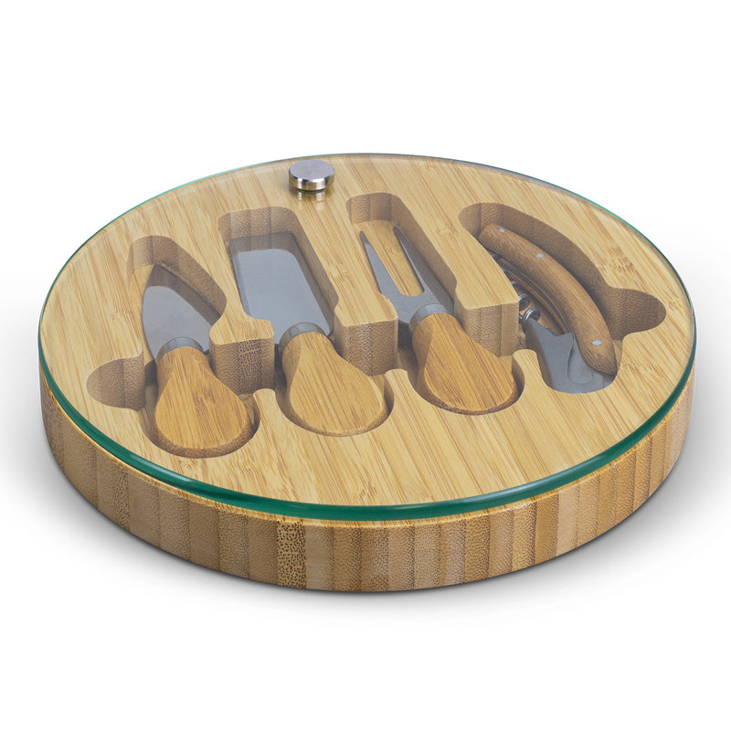 NATURA Glass and Bamboo Cheese Board