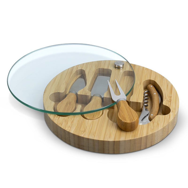 NATURA Glass and Bamboo Cheese Board