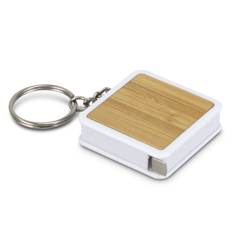 Bamboo Tape Measure Key Ring