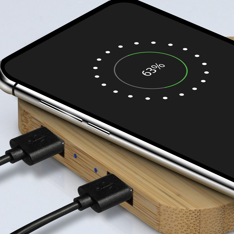 NATURA Bamboo Wireless Fast Charging Hub