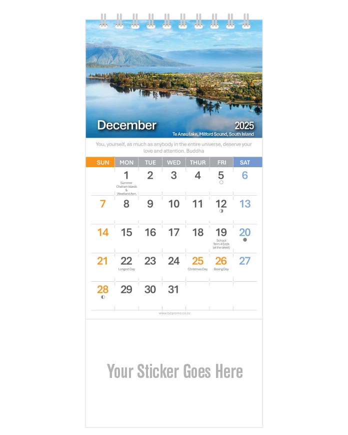 2025 DL Desk Calendar - Beautiful New Zealand (12 Months) -  SOLD OUT